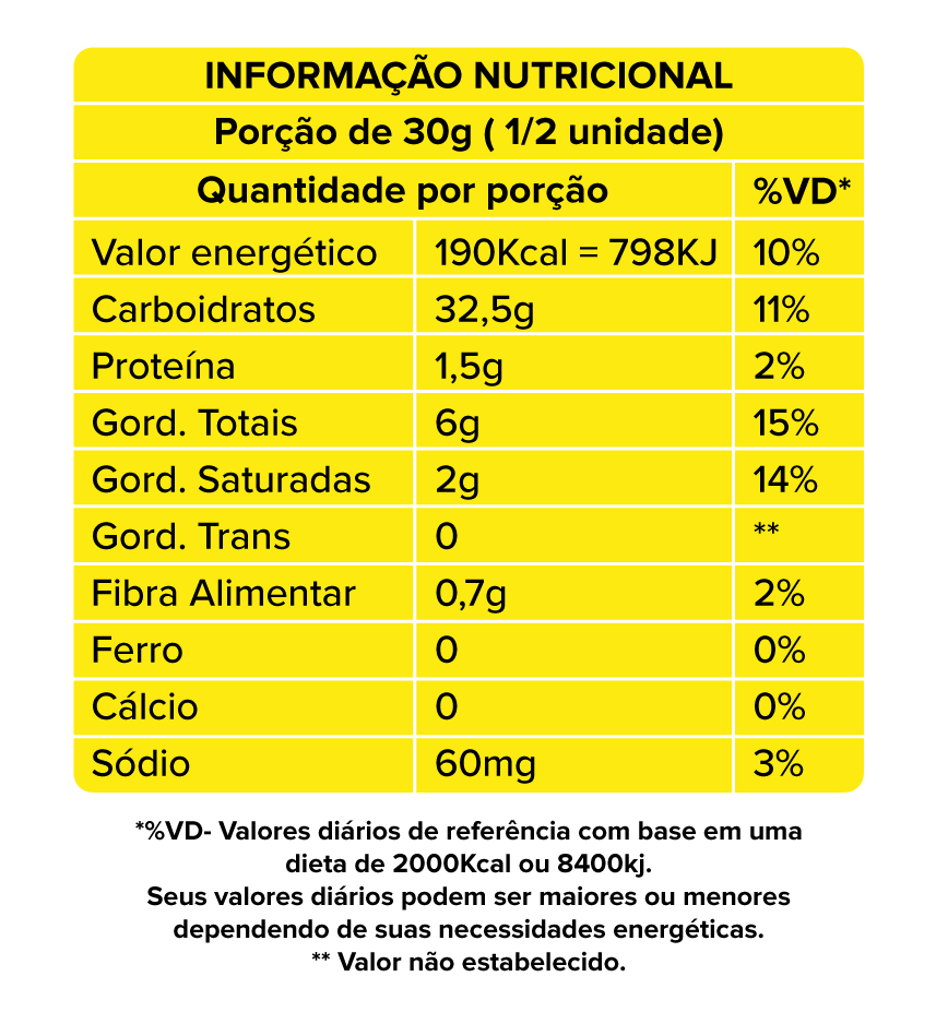 Royal Cookies Baunilha Tabela Nutricional